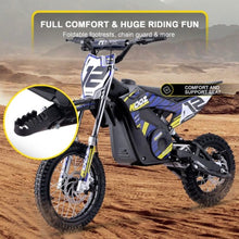 Load image into Gallery viewer, Electric Dirt Bike, 36V 1000W, HP112E (Blue)