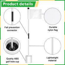 Load image into Gallery viewer, 3 Set Golf Flagsticks Putting Green Flags for Yard, Classic, White