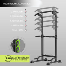 Load image into Gallery viewer, Trlakepreble Power Tower Pull Up Bar,Height Adjustable Multi-functional Home Training Gym Equipment- (Black)