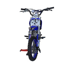 Load image into Gallery viewer, 125CC Dirt Bike (A9 Premium) 4-Stroke Kick Start Manual 4-Speed, 4.5L Fuel Tank, 14"/12" Tires for Youth Adults (Blue)