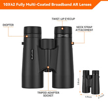Load image into Gallery viewer, VOTJPYS 10x42 Binoculars, ED Glass Binoculars for Adults High Powered