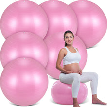 Load image into Gallery viewer, Hungdao 6 Pack 22 Inch Heavy Duty Exercise Balls Inflatable Pregnancy Yoga Pilates -(Pink)