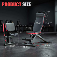 Load image into Gallery viewer, 2026 Adjustable Weight Bench - 1000LBS Foldable Bench Press Workout Bench for Home Gym, Roman Chair & Incline Decline Flat Sit Up, Heavy Duty Full Body Dumbbell Fitness Bench