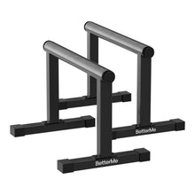 Load image into Gallery viewer, BetterMe Push Up Bars - Steel Parallettes for Calisthenics and Strength Training - Heavy Duty Pushup Bars for L Sits, Handstands and Planche - Stable Push Up Stands for Men