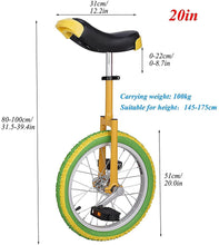 Load image into Gallery viewer, 24 inch Freestyle Unicycle Wheel, Leakproof Butyl Wheel Tire, Non-Slip Pedals, for Juggling/Entertaining Outdoor Sports Safe, Comfortable