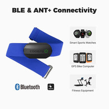 Load image into Gallery viewer, COOSPO Bluetooth Heart Rate Monitor Chest Strap H808S, ANT+ BLE HR Monitor Chest, HRM IP67 Waterproof -Black Blue