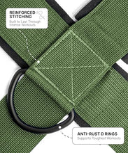 Load image into Gallery viewer, DMoose Fitness Neck Harness for Weight Lifting - Soft Padded Head & Chin Strap with 30" Heavy Duty Steel Chain - Neck Exerciser, Trainer & Strengthener to Support Injury Recovery (Military Green)