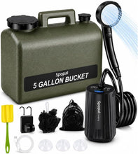 Load image into Gallery viewer, Spopal Portable Shower for Camping with 5-Gallon Water Jug, 10000mAh