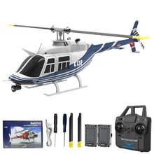 Load image into Gallery viewer, C138 Remote Control Helicopter, 1:33 Scale Bell206 Helicopter 2.4G 4CH RTF Single Propeller Aileron Free, Optical Flow Positioning (2 Battery)