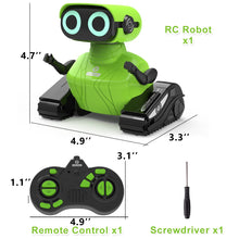 Load image into Gallery viewer, Robot Toys, Remote Control Robot Toy, RC Robots for Kids with LED Eyes, Flexible Head & Arms, Dance Moves and Music (Green)