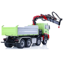 Load image into Gallery viewer, 1/14 RC Hydraulic 3-Ways Dump Crane Truck 8X8 7CH Painted Remote Control Tipper Car Unfinished Body Shell Construction Vehicle