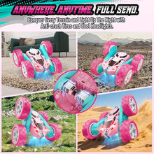 Load image into Gallery viewer, Hamdol Pink RC Car for Girls Age 6+, 360° Rotating Stunt Remote Control Vehicle with LED Lights