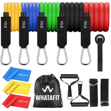 Load image into Gallery viewer, WHATAFIT Resistance Bands, Exercise Bands,Resistance Bands for Working Out, Work Out Bands with Handles for Men and Women Fitness, Strength Training Home Gym Equipment