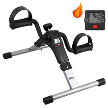Load image into Gallery viewer, Folding Pedal Exerciser, Mini Exercise Bike Under Desk Bike Foot Pedal Exerciser (Silver)