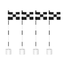 Load image into Gallery viewer, KINGTOP 3 ft Striped Golf Flagstick Sets with Checkered Flags, 4 Pack