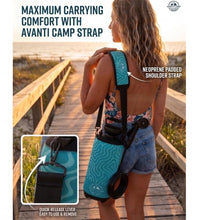Load image into Gallery viewer, AVANTI CAMP 2.1 Gallon Pressurized Portable Camping Shower | 10-Mode Spray Head | Premium Neoprene Insulated Sleeve & Padded Shoulder Strap | Rinse Kit for Surf, Sand, RV, Road Trips & Pets |Blue
