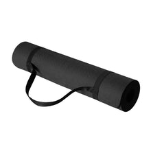 Load image into Gallery viewer, Amazon Basics 0.25-inch Thick TPE Exercise Yoga Mat with Carrying Strap, Black