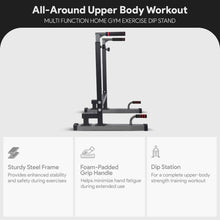 Load image into Gallery viewer, BalanceFrom Multi-Function Dip Stand Dip Station Dip bar - Black