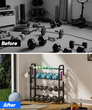 Load image into Gallery viewer, Ansionsol 4-Tier Adjustable Dumbbell Rack - Black(Rack Only)