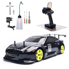 Load image into Gallery viewer, Nitro RC Cars for Adult 1/10 2.4G Professional Fast Drift Remote Control Car Two Speed Nitrogen Drive Truck 4WD 80KM/H Metal Chassis Gas (Black)