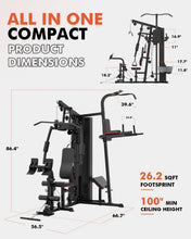 Load image into Gallery viewer, Mikolo Home Gym, Workout Station with 150LBS Weight Stack, Multifunctional Home Gym Equipment-Yellow