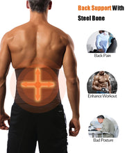 Load image into Gallery viewer, GainKee Latex Men Waist Trainer Corsets With Steel Bone Sweat Sauna Suit For Fitness (Medium)
