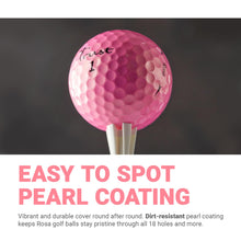 Load image into Gallery viewer, Trust Rosa Golden Pink Golf Ball, Urethane Covered, 3 Piece Golf Ball, Soft & Elasticity Feel, Green Side Control with Distance, Best for Female Golfers (12 Balls)