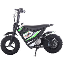 Load image into Gallery viewer, X-PRO XP250E 250W 24V Electric Dirt Bike with Chain Drive! 6.5" Wheels! Rear Disc Brakes! (Green)