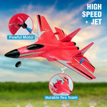 Load image into Gallery viewer, RC Airplane,2.4GHz 2 Channel Remote Control Plane with Gyro Night Lights and 2 Batteries, Easy to Fly for Adults, Beginners and Kids Toy