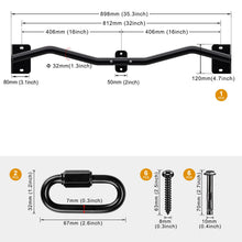 Load image into Gallery viewer, Kipika Heavy Duty Wall Mounted Pull Up Bar (32" M Type)