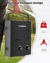Load image into Gallery viewer, CAMPLUX 1.32 GPM Portable Water Heater, 5L Tankless Water Heater Propane Outdoor, AY132B, Black