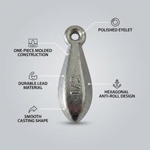 Load image into Gallery viewer, Bank Sinkers Fishing Weights, No-Roll Hexagonal, Surf & Catfish Saltwater