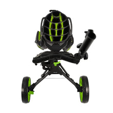 Load image into Gallery viewer, KVV 3 Wheel Foldable/Collapsible Golf Push Cart Ultra Lightweight Smallest Folding Size, New-Version Scorecard Holder Umbrella Holder Included(Black/Lime)