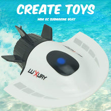 Load image into Gallery viewer, Mini RC Submarine Boat, Remote Control Waterproof Diving Toy for Kids (White)