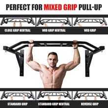 Load image into Gallery viewer, ptlsy Wall Mounted Pull Up Bar with Multi Grip