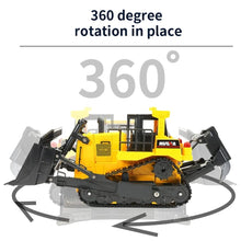 Load image into Gallery viewer, Remote Control Bulldozer 1/16 Full Functional Construction Toys, 11 Channel Heavy RC Bulldozer 2.4Ghz RC Offroad Dozer Vehicles