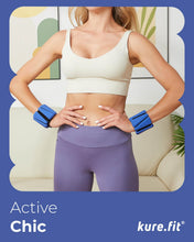 Load image into Gallery viewer, kure.fit Pilates Weight | Wrist & Ankle Weights for Women | Weighted Bangles | 1LB Set of 2-Blue