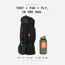Load image into Gallery viewer, Haven Tents Lay Flat Hammock Tent - Waterproof Camping Hammock with Mosquito Net, Insulated Pad and Rainfly - Haven Tent, Haven XL, Haven Safari (Black, Spectre - 80"x30")