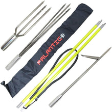 Load image into Gallery viewer, Scuba Choice 5' (Two-Piece) Fiberglass Travel Pole Spear, 3 Speartip Set (12" Paralyzer, Single Barb & Lionfish Tip) w/Black Hawaiian Sling & Carry Bag, Ice Spearfishing & Underwater Hunting Gear