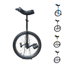 Load image into Gallery viewer, Unicycle for Adults Adjustable Seat with Unicycle Stand for Fun Fitness Exercises Balance Training Circus Performances (Black, 18")