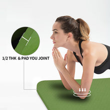 Load image into Gallery viewer, Hatha Yoga Large TPE Yoga Mat 6'x4'x1/2" Extra Thick Non-Slip Exercise Mat - for Yoga Pilates & Home Gym Workouts(Green)