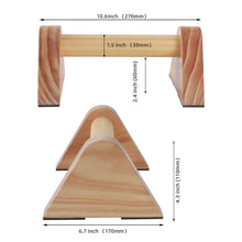 Load image into Gallery viewer, BESTWEI 1 Pair Wood Parallettes Bars Pushup Handles for Men - Calisthenics Equipment Push Up Bars, Gymnastics Handstand Training Planche Bar, Handstand Blocks