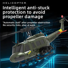 Load image into Gallery viewer, RC Helicopter, 2.4G 6CH UH-1 Huey Flybarless RC Helicopter, 6-Axis Gyroscope Stabilization, with Altitude Hold & 3D Inverted Flight