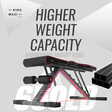 Load image into Gallery viewer, Adjustable Weight Bench 650LBS Capacity, Foldable Workout Bench for Home Gym, Incline Decline Flat Bench Press with Resistance Bands for Full Body Strength Training