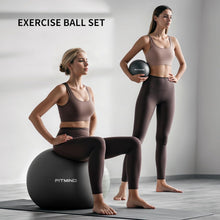 Load image into Gallery viewer, FITMIND Yoga Ball set-75cm&25cm(Black)