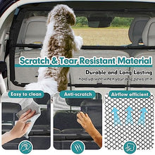 Load image into Gallery viewer, Dog Car Barrier Escape-Proof, 46" Wide Car Divider for 3rd Row Seats & Cargo Area, Durable Cargo Area Dog Car Gate Trunk Barrier with See Through Net Mesh for Small Sized SUV & Vehicles Or Hatchback