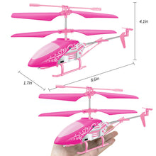 Load image into Gallery viewer, Remote Control Helicopter for Kids| Toys for Ages 5-7 8-10| Rc Helicopter Toys w/t LED Lights, 3.5 Channel, Gyro Stabilizer, Altitude Hold- Pink