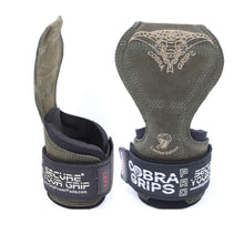 Load image into Gallery viewer, Cobra Grips Weight Lifting Gloves with Adjustable Neoprene Padded Wrist Wraps - (PRO Green Leather)