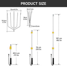 Load image into Gallery viewer, SANLIKE 4FT Fishing Harpoon Spear Gaff Gig, Frog Fork Hook, Silver