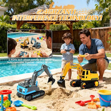 Load image into Gallery viewer, RC Excavator, 6-in-1 Digging/360° Rotation, 20M Range Sandbox Construction Toys